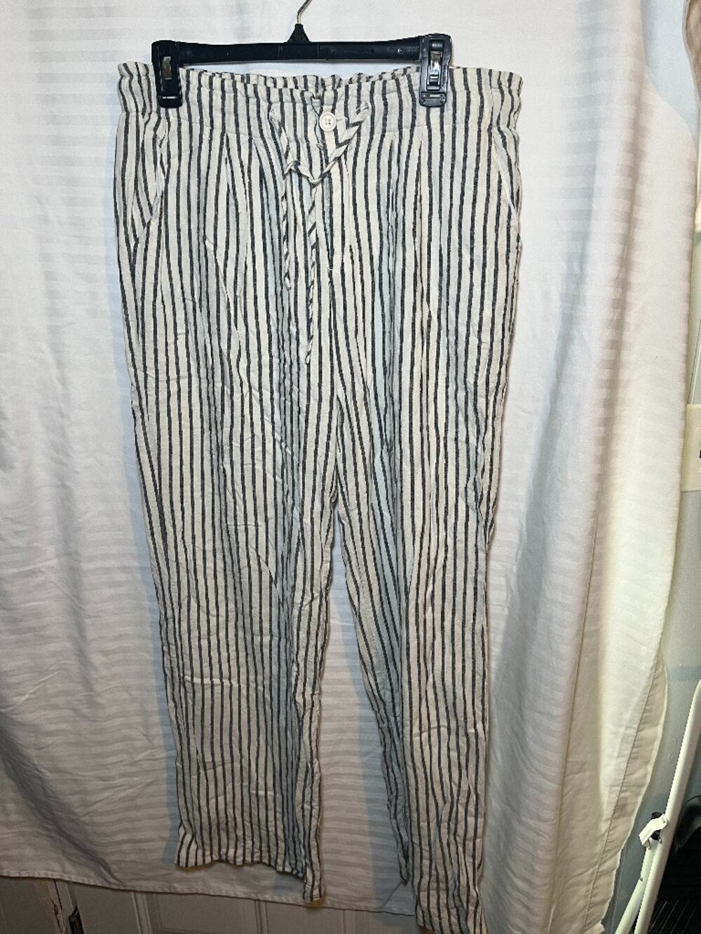 Thread & Supply Striped Drawstring Pants Size Large